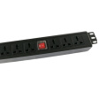 6 Way 10A PDU con conmutación universal con protección contra sobrecarga